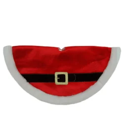 20" Traditional Red and White Santa Claus Belt Buckle Mini Christmas Tree Skirt