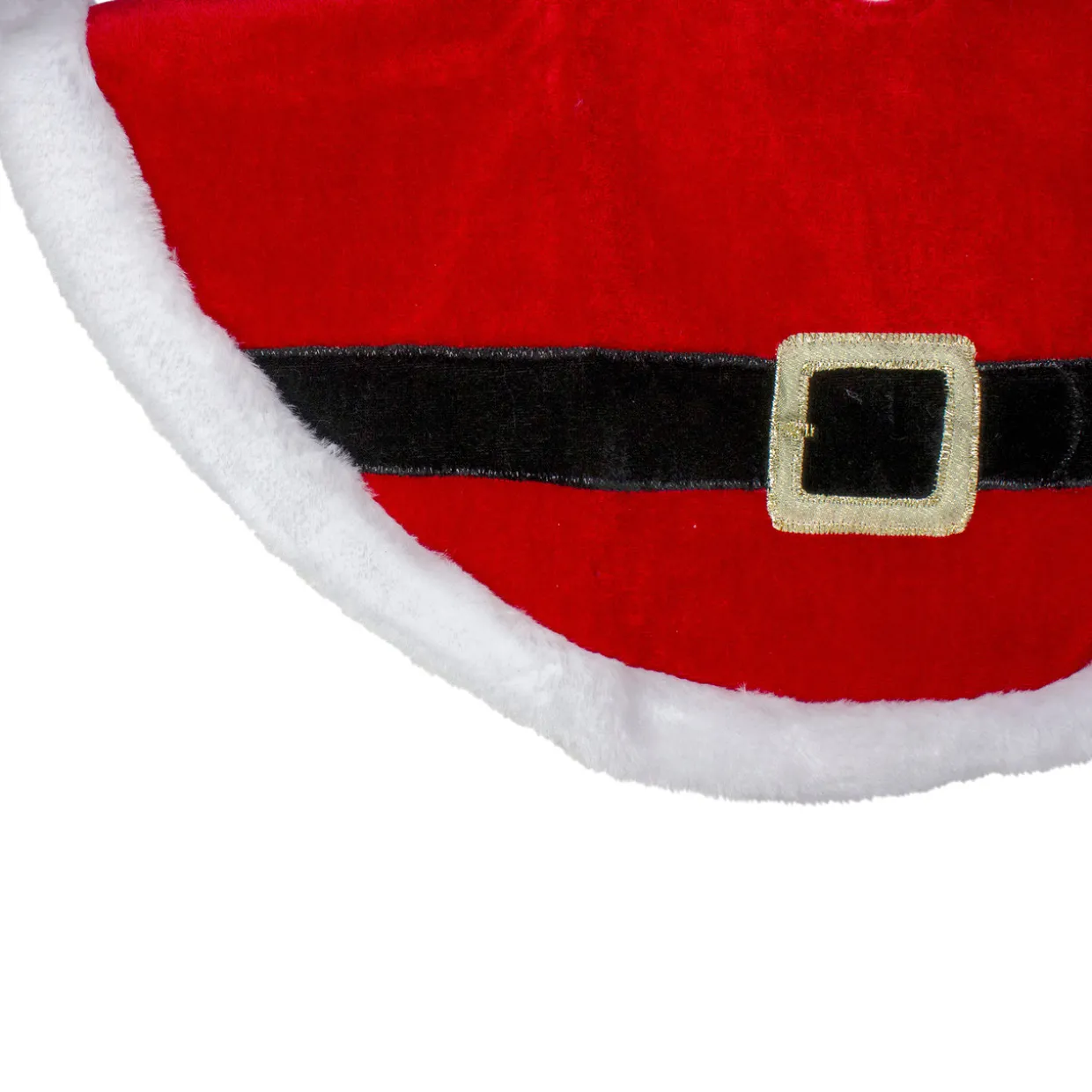 20" Traditional Red and White Santa Claus Belt Buckle Mini Christmas Tree Skirt