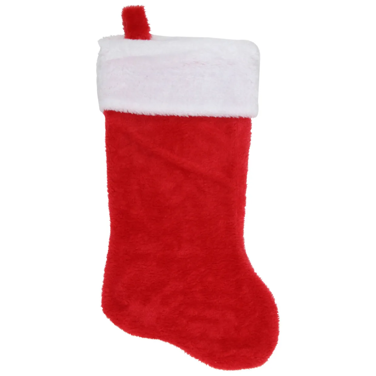 17.5" Traditional Red with White Trim Hanging Christmas Stocking