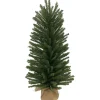 18" Traditional Scottsdale Mini Pine Artificial Christmas Tree with Burlap, Unlit