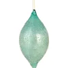 7" Transparent Blue Textured Glass Finial Christmas Ornament