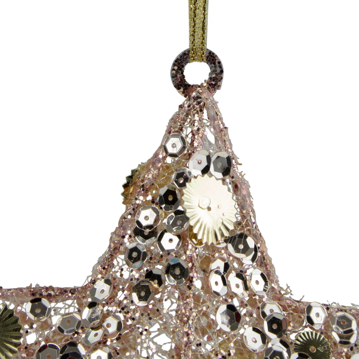 6" Tri-Color Gold Star Shaped Christmas Ornament