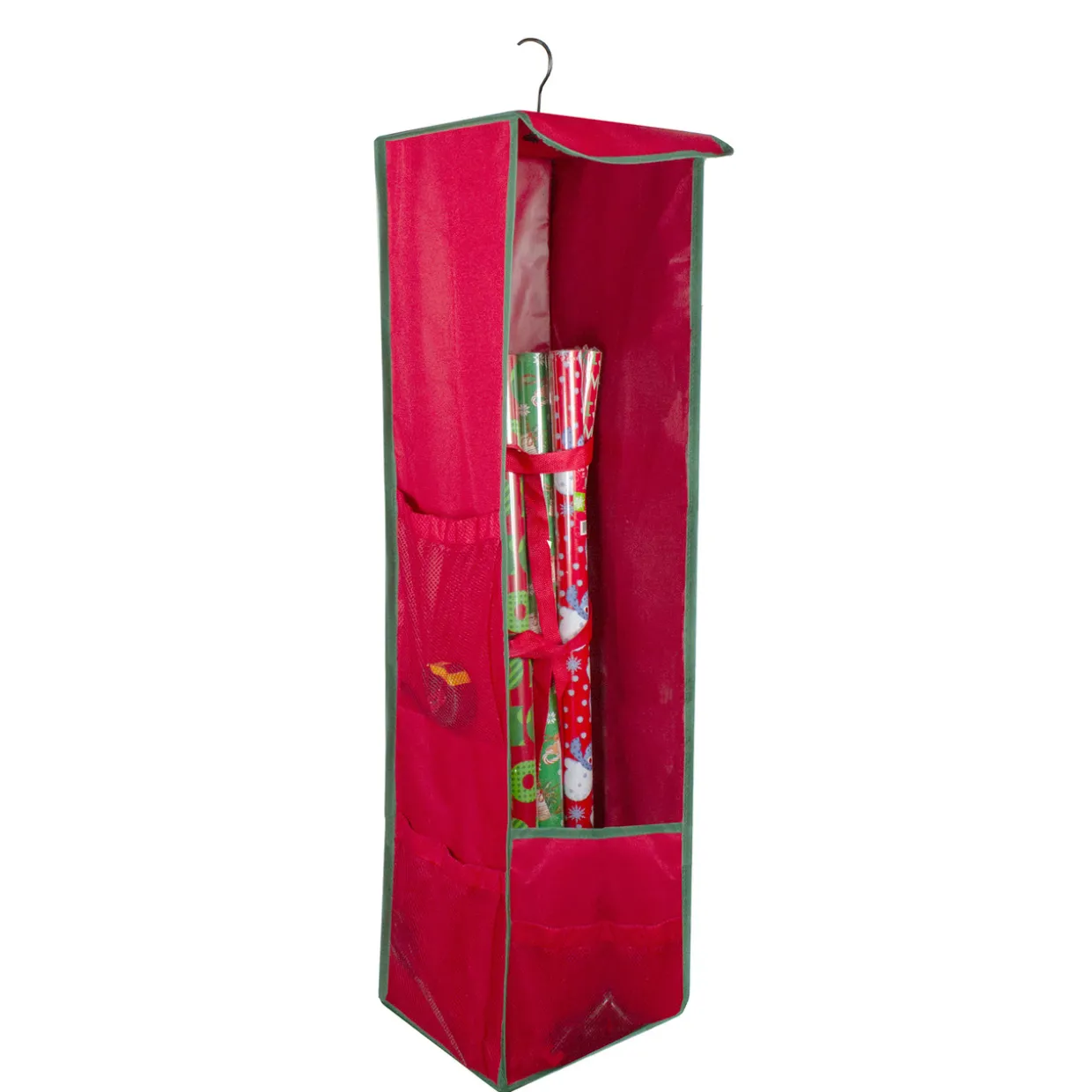 36” VerticalHanging Christmas Decoration Organizer Storage Bag - 36" - Red and Green