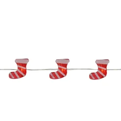 20 Warm White and Red LED Fairy Mini Christmas Lights - 6 ft Silver Wire