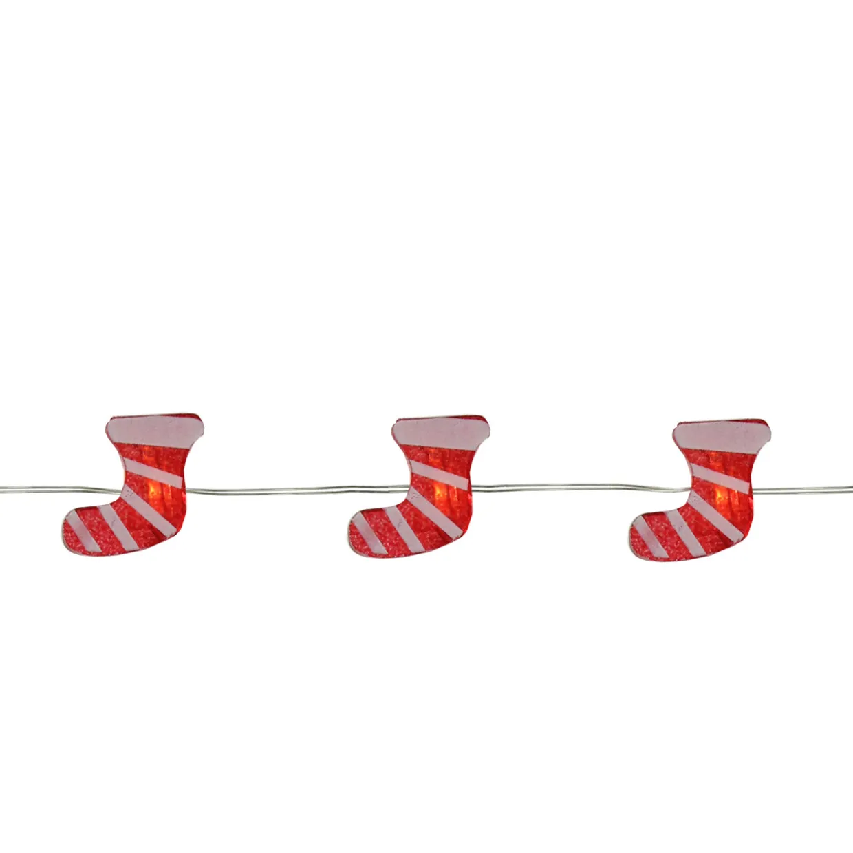 20 Warm White and Red LED Fairy Mini Christmas Lights - 6 ft Silver Wire