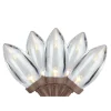 25 Warm White LED C9 Christmas Lights - 16 ft Brown Wire