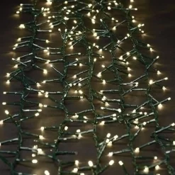 200 Warm White LED M3 Cluster Wide Angle Mini Christmas Lights - 20.5 ft Black Wire