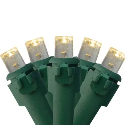300 Warm White LED Wide Angle Christmas Lights - 74.75 ft Green Wire