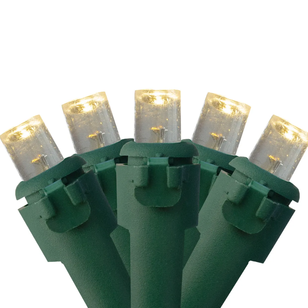 300 Warm White LED Wide Angle Christmas Lights - 74.75 ft Green Wire