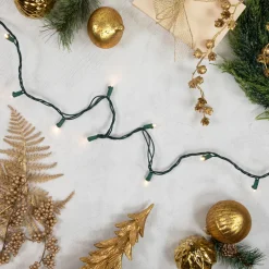 300 Warm White LED Wide Angle Christmas Lights - 74.75 ft Green Wire