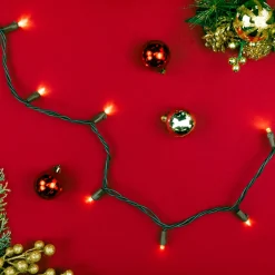 100 Warm White LED Wide Angle Christmas Lights - 33 ft Brown Wire