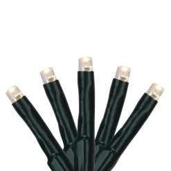 200 Warm White Multi-Function LED M5 Mini Christmas Lights - 20.5 ft Black Wire