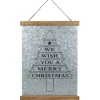 16" We Wish You a Merry Christmas Galvanized Sheet Metal Hanging Wall Sign