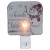 4" White All Hearts Come Home for Christmas Glass Night Light