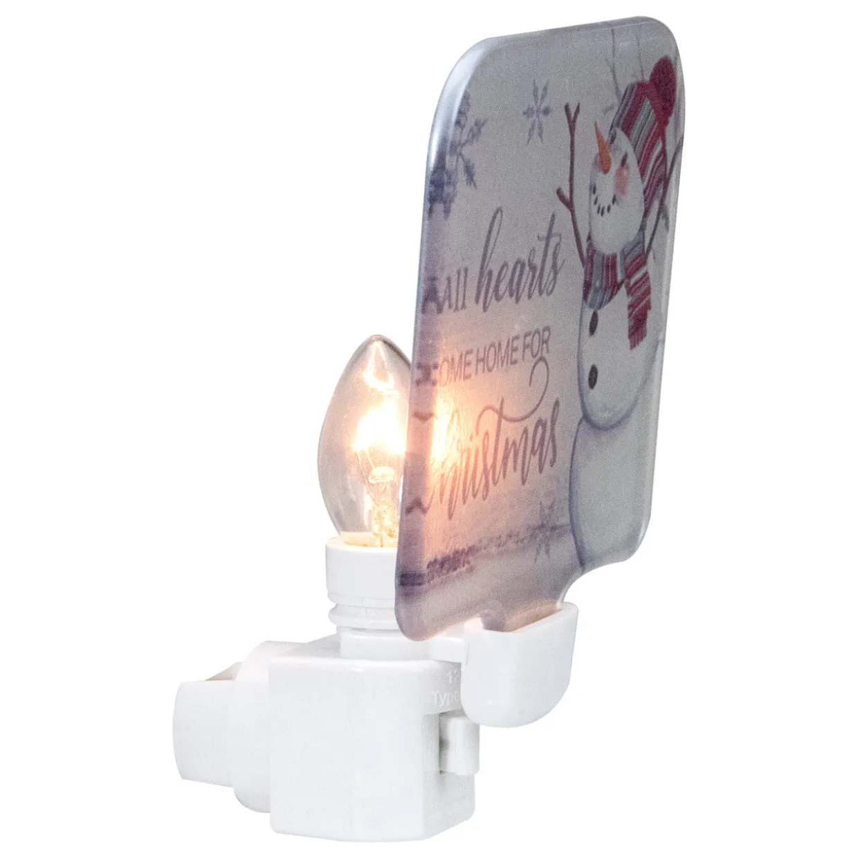 4" White All Hearts Come Home for Christmas Glass Night Light