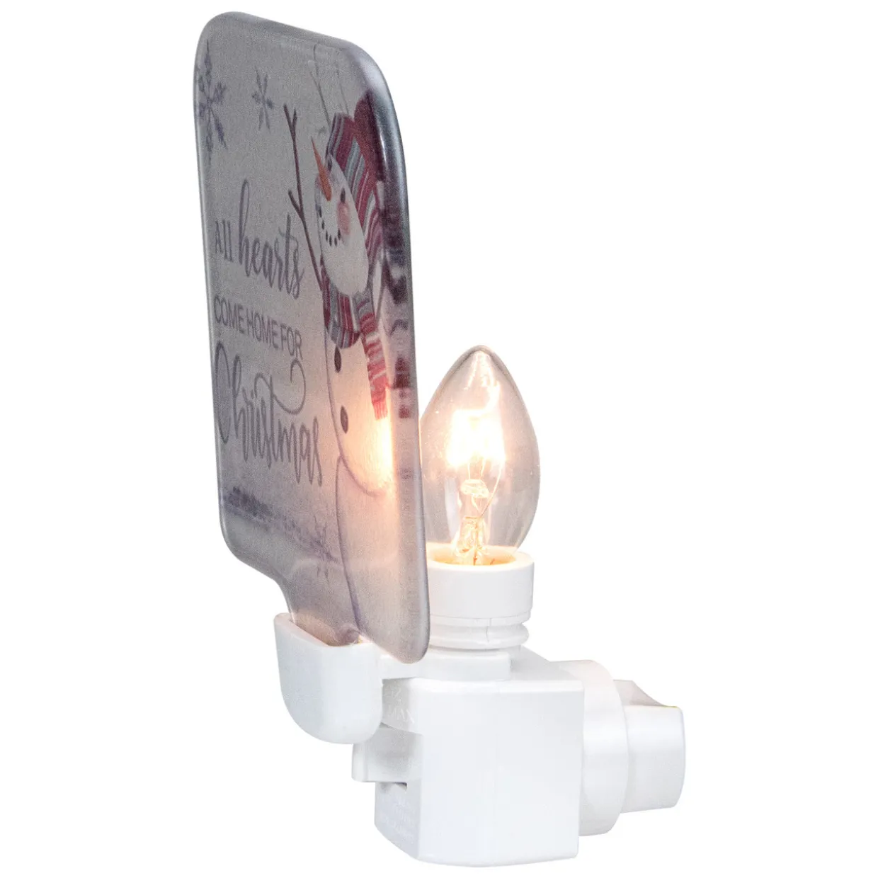 4" White All Hearts Come Home for Christmas Glass Night Light