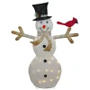 49" White and Black LED Lighted Snowman with Top Hat Christmas Outdoor Decoration