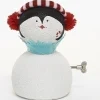 8.75" White and Blue Animated Musical Penguin Face Christmas Figurine