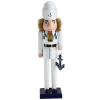 15" White and Blue Navy Sailor Wooden Christmas Nutcracker