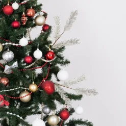 32" White and Brown Glittered Pine Artificial Christmas Spray