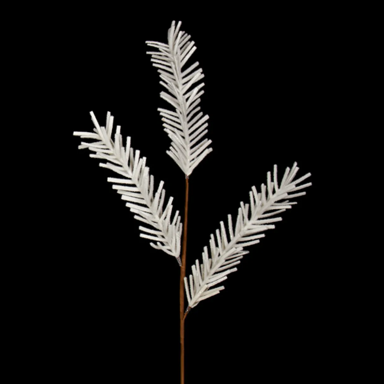 32" White and Brown Glittered Pine Artificial Christmas Spray