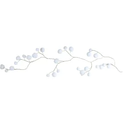 5.9' White and Brown Twig with Sparkling Snowball Artificial Christmas Garland - Unlit