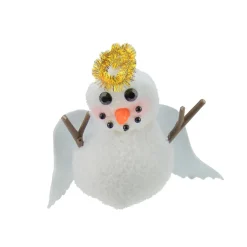 5" White and Gold Angel Snowman with Halo Christmas Ornament