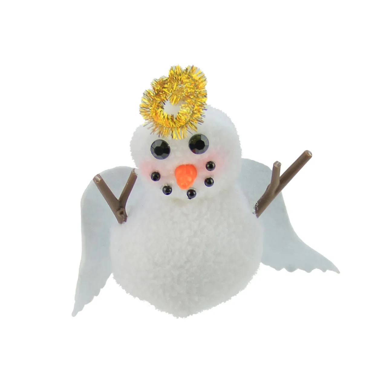 5" White and Gold Angel Snowman with Halo Christmas Ornament
