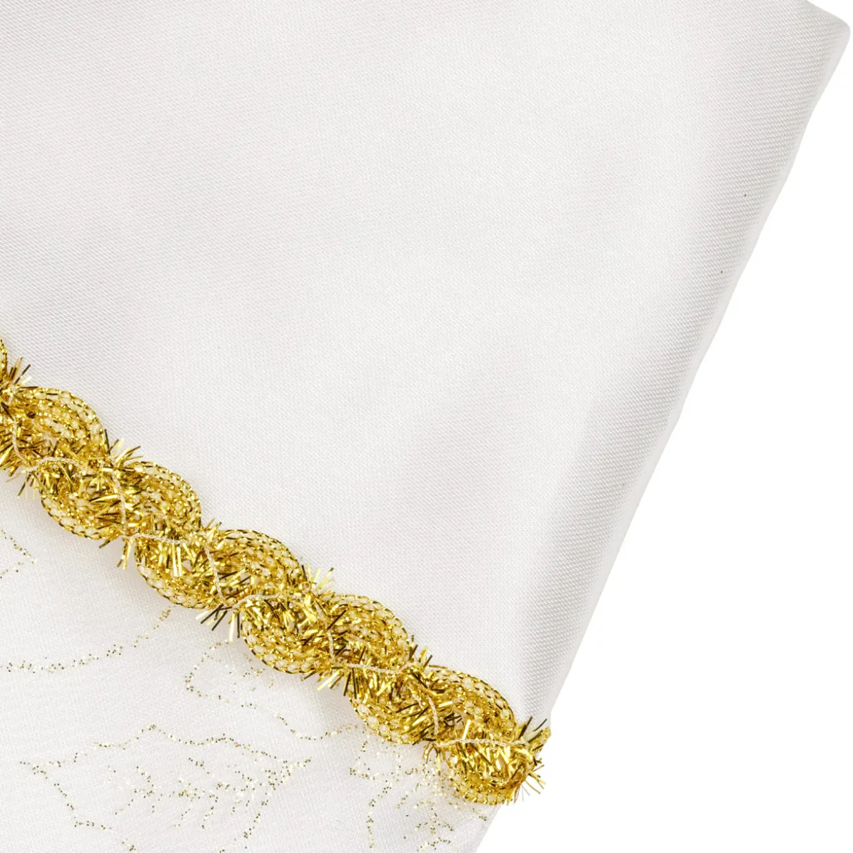 20.5" White and Gold Glitter Poinsettia Christmas Stocking