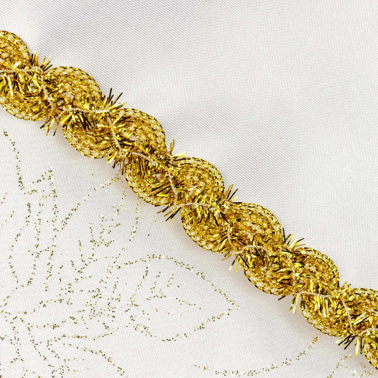 20.5" White and Gold Glitter Poinsettia Christmas Stocking