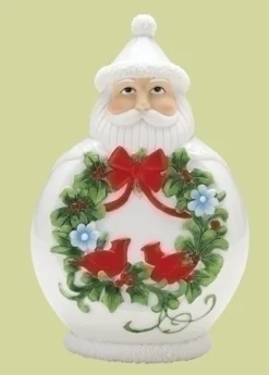 7.5" White and Green Scandinavian Santa Claus Christmas Figurine