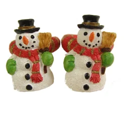 288 White and Orange Friendly Snowman Christmas Taper Candle Rings 1.25"