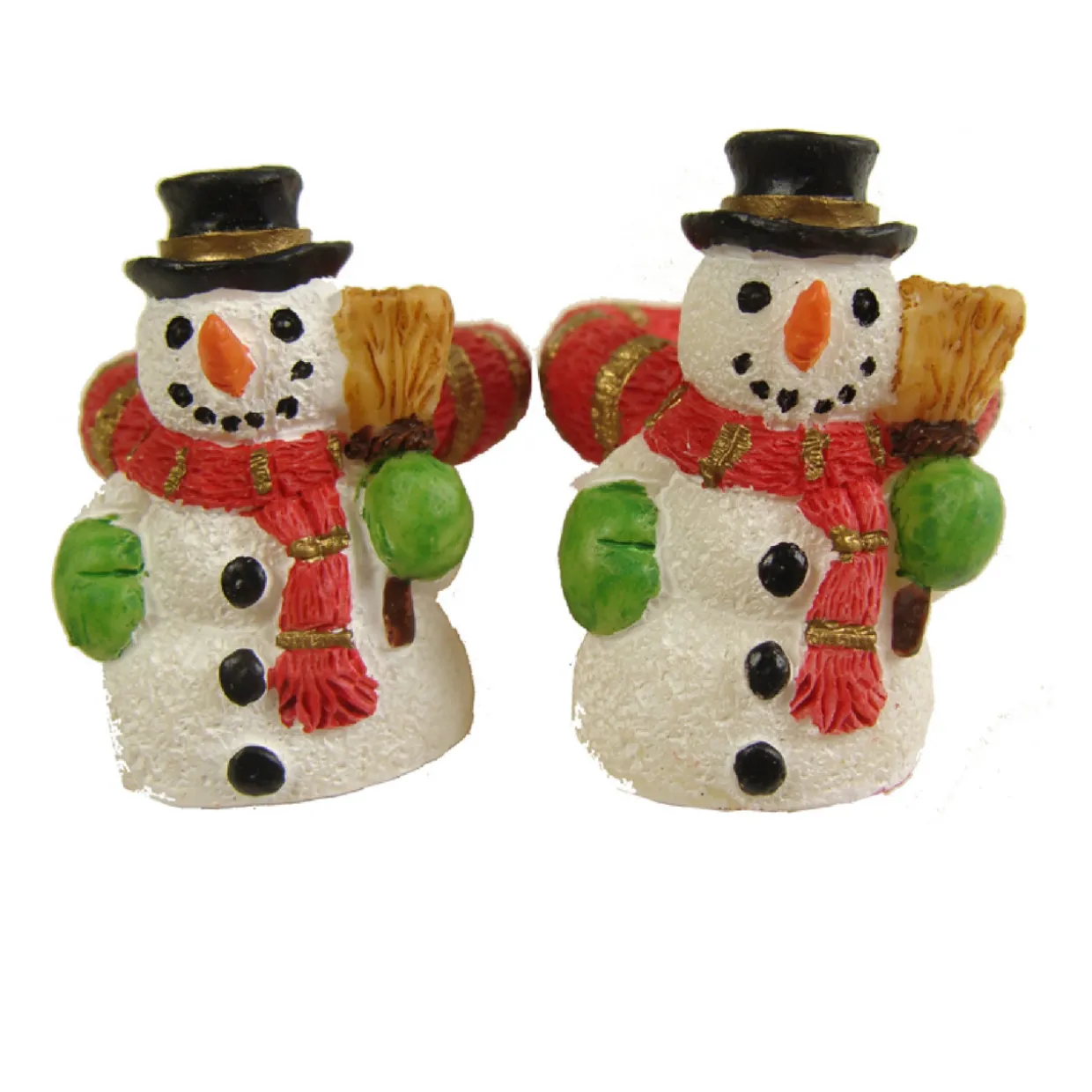 288 White and Orange Friendly Snowman Christmas Taper Candle Rings 1.25"