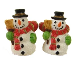288 White and Orange Friendly Snowman Christmas Taper Candle Rings 1.25"