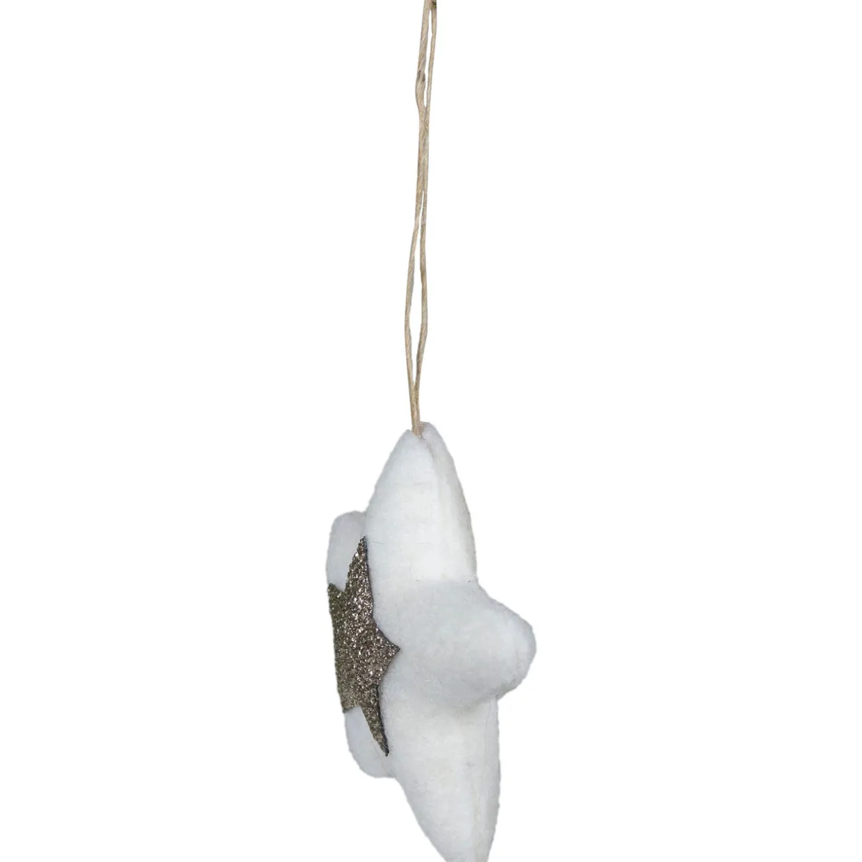 3.75" White and Silver Star Hanging Christmas Ornament