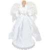 14" White Angel with Lighted Wings Christmas Tree Topper