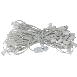 50' White Commercial C7 Christmas Light Socket Set