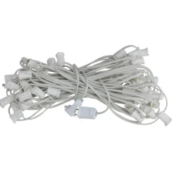 50' White Commercial C7 Christmas Light Socket Set