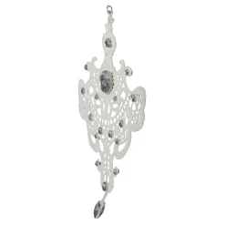 9.5" White Elegant Jeweled Lace Doily Style Christmas Ornament