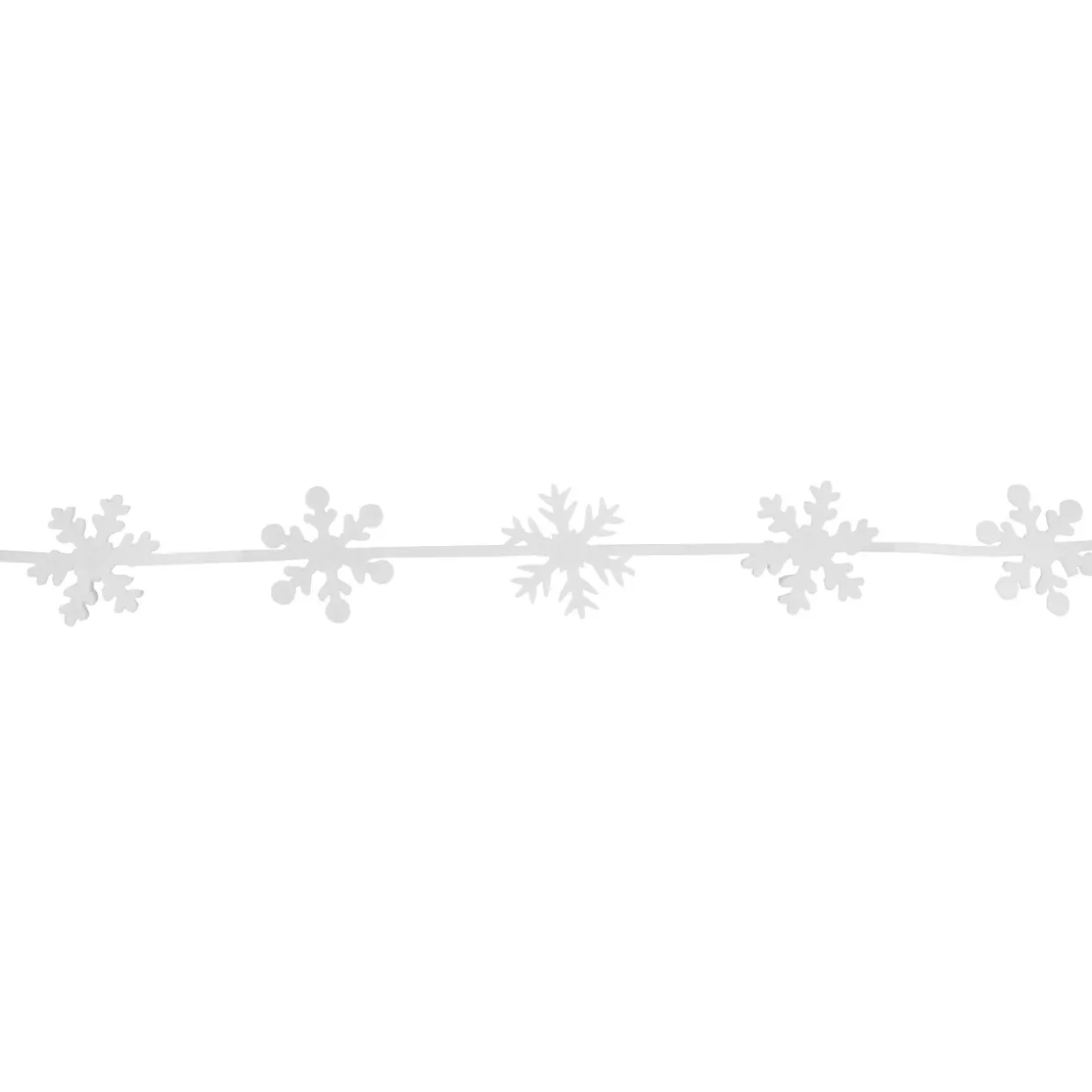 4' White Felt Winter Snowflake Garland
