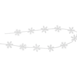 4' White Felt Winter Snowflake Garland