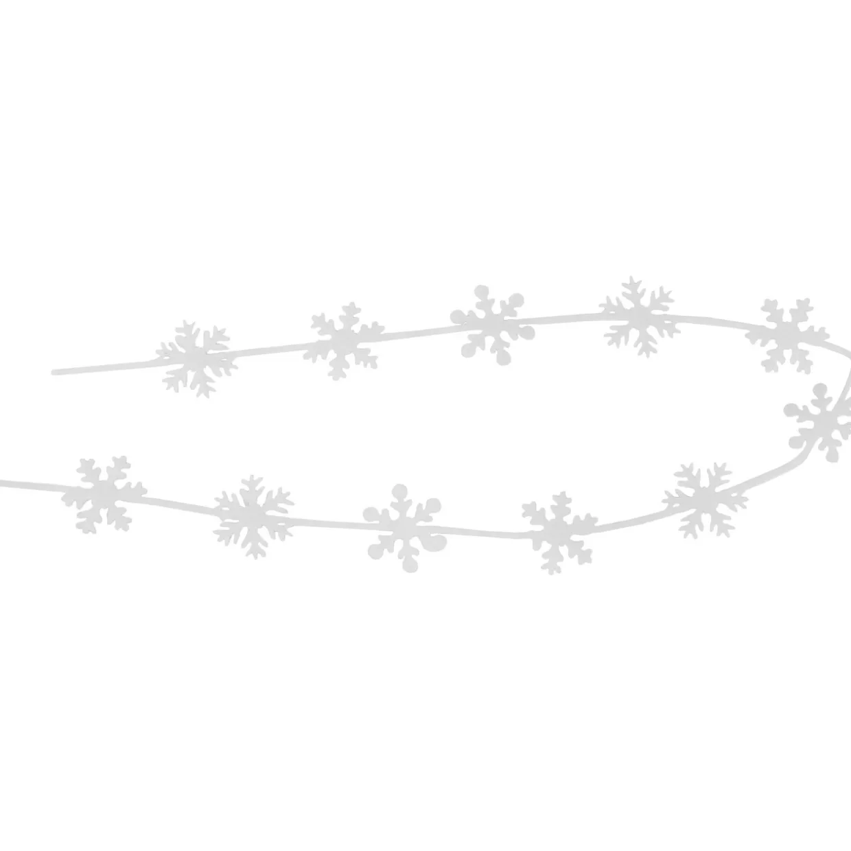 4' White Felt Winter Snowflake Garland