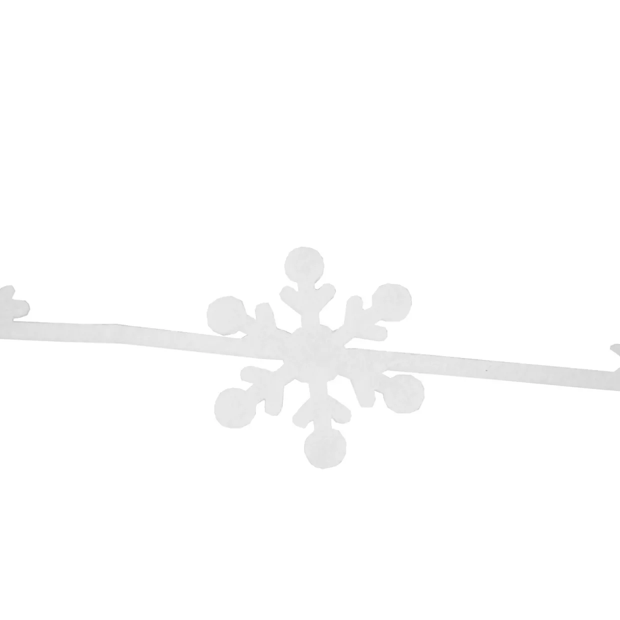 4' White Felt Winter Snowflake Garland