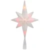 11" White Frosted Bethlehem Star with Gold Scrolling Christmas Tree Topper - Multi Lights