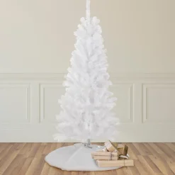 4.5' White Georgian Pine Artificial Pencil Christmas Tree, Unlit