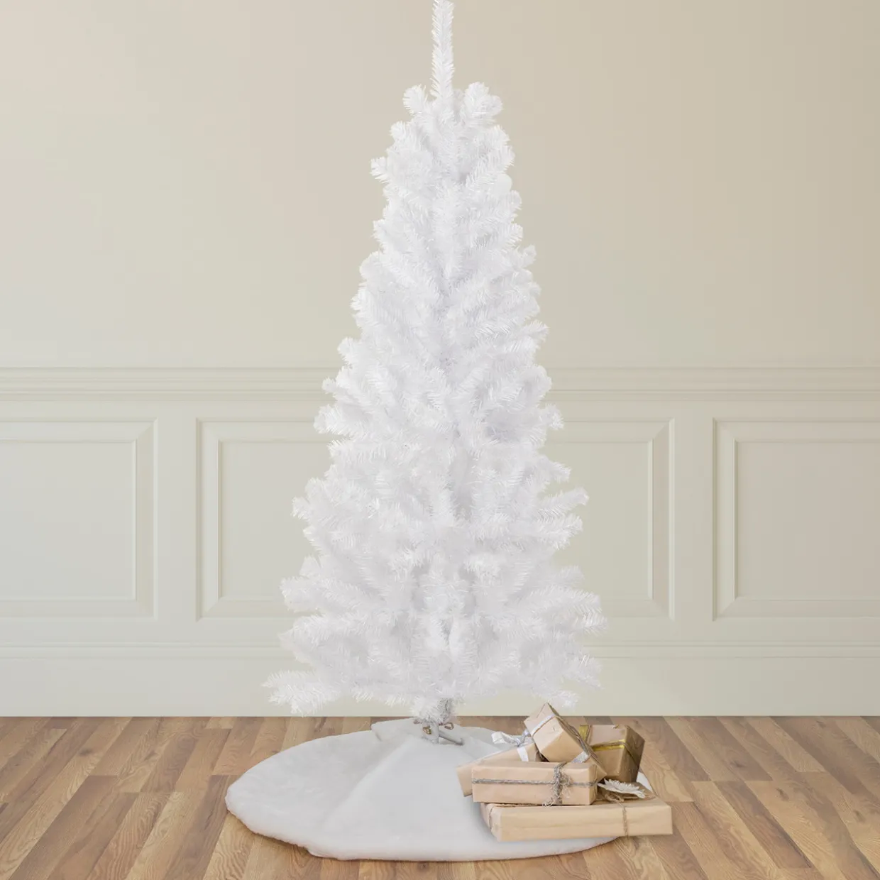 4.5' White Georgian Pine Artificial Pencil Christmas Tree, Unlit