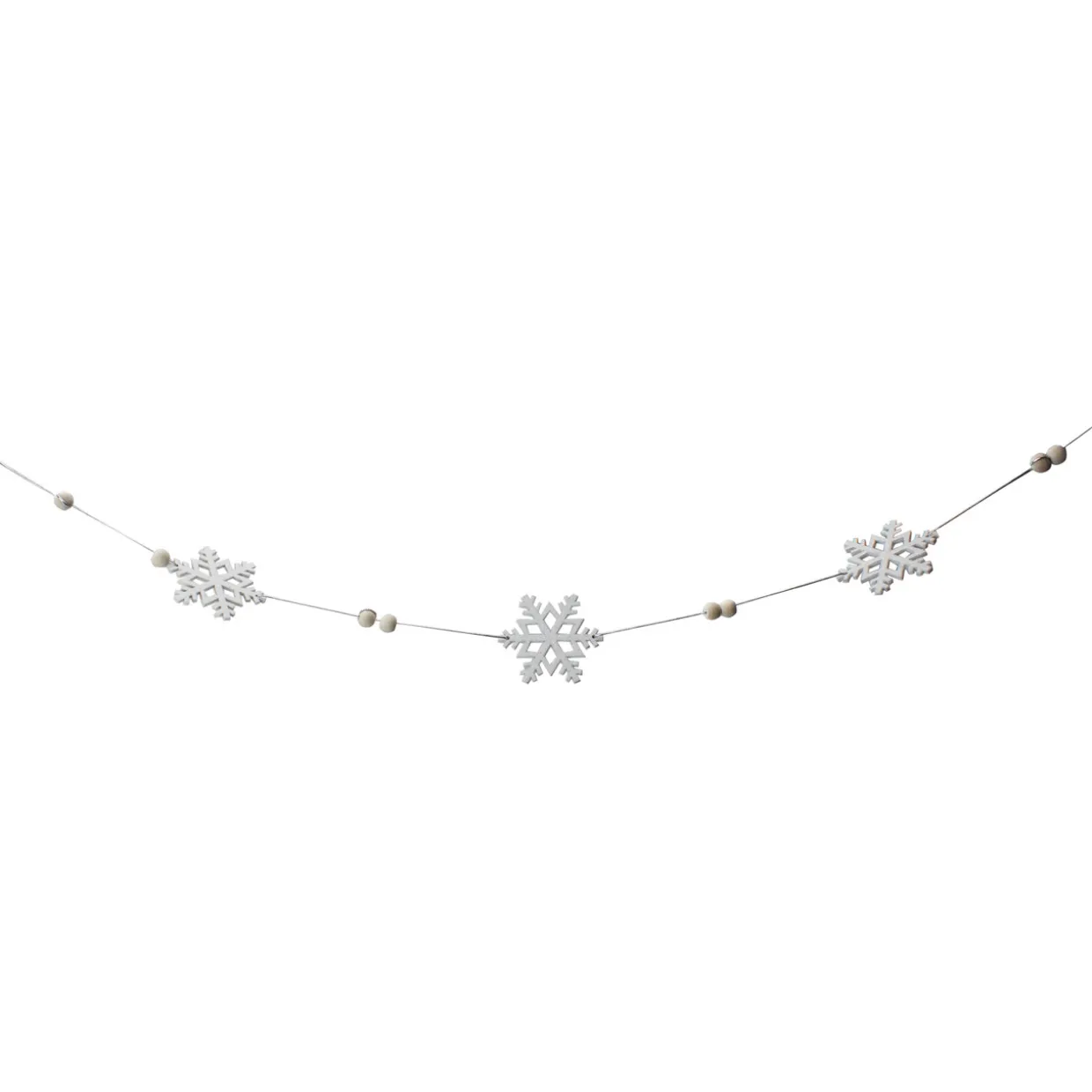 5.25' White Glitter Dusted Snowflake Christmas Garland