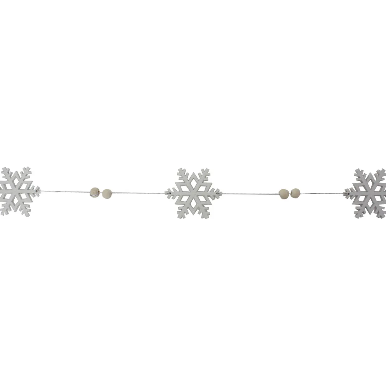 5.25' White Glitter Dusted Snowflake Christmas Garland