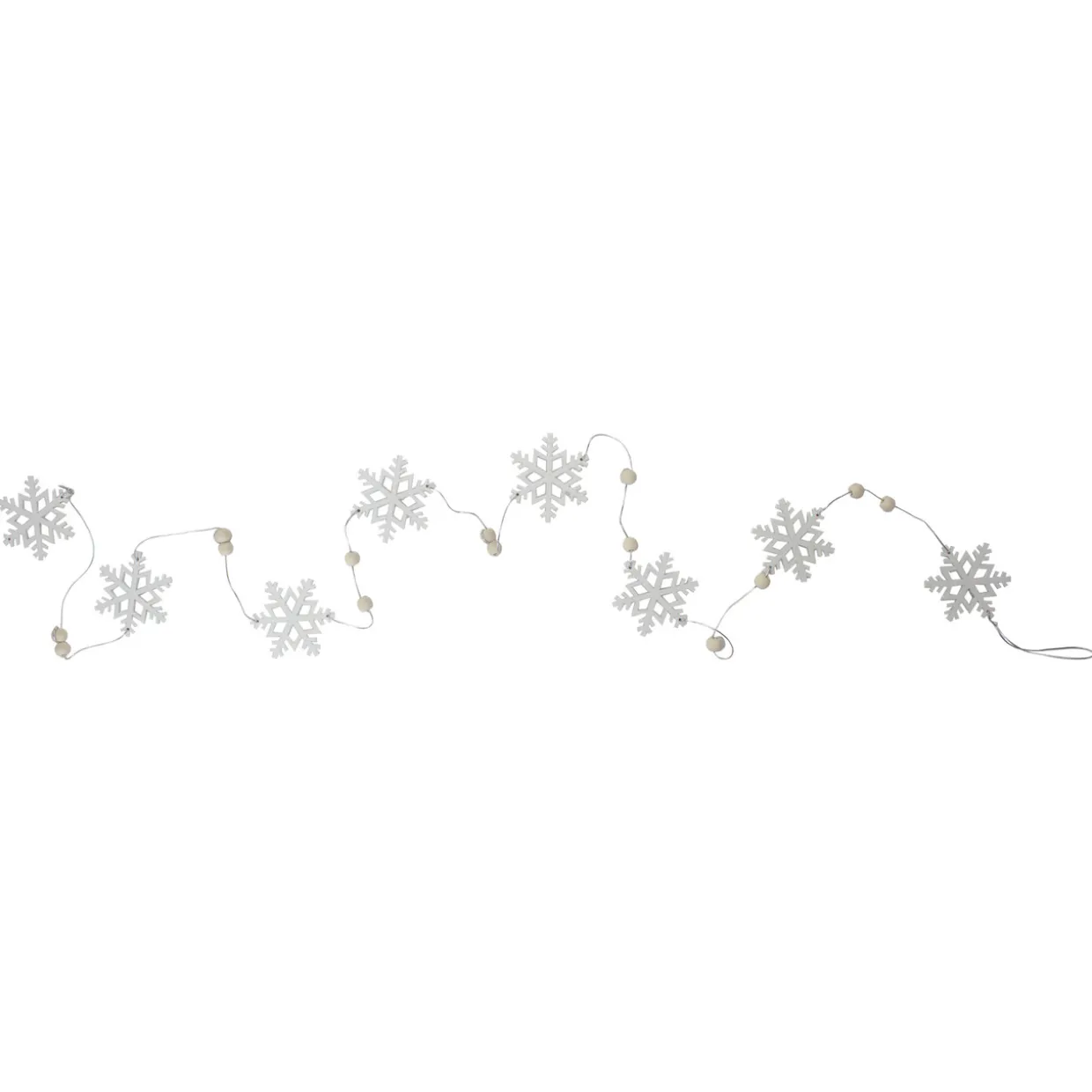 5.25' White Glitter Dusted Snowflake Christmas Garland