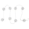 5' White Glitter Dusted Wooden Snowflake Christmas Garland